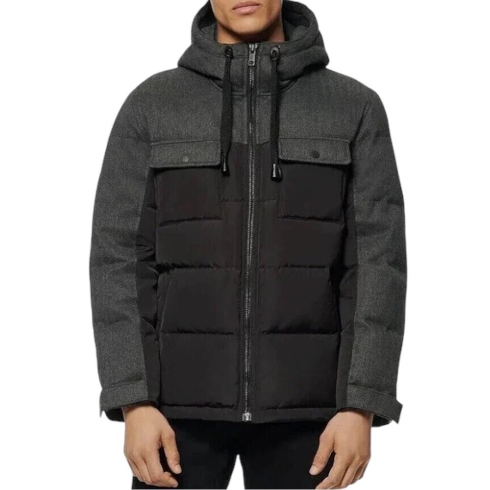 Marc New York Hopkins Down Hooded Trucker Jacket Size M
